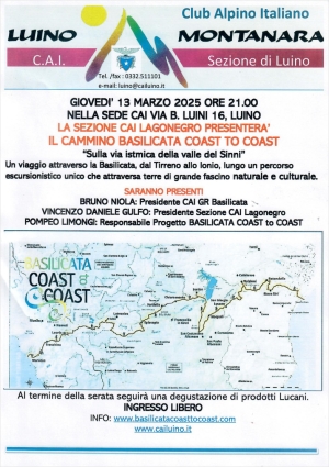 Giovedì 13 marzo 2025 - Il cammino Basilicata Coast to Coast